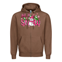Chestnut pink christmas let it snow Zipper Hoodie - Zillion Design Studio