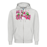 Dove Grey pink christmas let it snow Zipper Hoodie - Zillion Design Studio