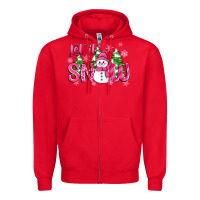 Red pink christmas let it snow Zipper Hoodie - Zillion Design Studio
