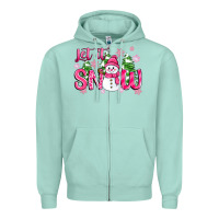 Seafoam pink christmas let it snow Zipper Hoodie - Zillion Design Studio