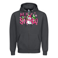 Smoke pink christmas let it snow Zipper Hoodie - Zillion Design Studio