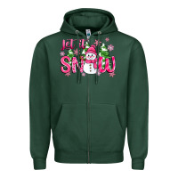 Sports Green pink christmas let it snow Zipper Hoodie - Zillion Design Studio
