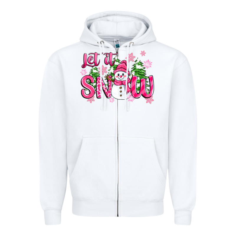 Pink Christmas Let It Snow Zipper Hoodie by Zillion Design Studio | Teevron