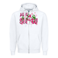 White pink christmas let it snow Zipper Hoodie - Zillion Design Studio