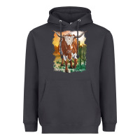 Smoke longhorn cow with desert background Heavyweight Hoodie - RanaPortraitStore