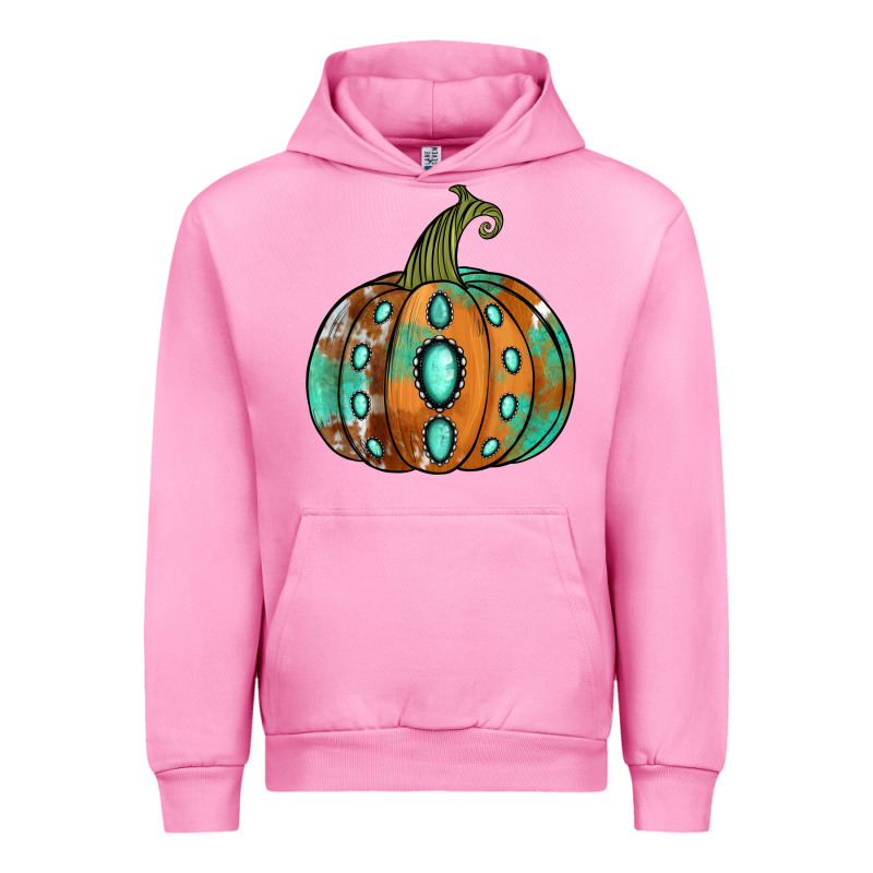 Western Cowhide Turquoise Pumpkin Urban Hoodie by Jasminsmagicworld | Teevron