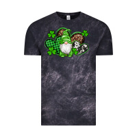 Cloud Black st patricks day gnome with western hearts Vintage Tee - Artiststas
