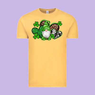 St Patricks Day Gnome With Western Hearts Vintage Tee Designed By Artiststas
