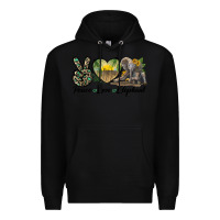 Black Peace Love Elephant Premium Hoodie - LillyAllenDesigns