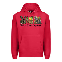 Cardinal Peace Love Elephant Premium Hoodie - LillyAllenDesigns