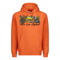 Carrot Peace Love Elephant Premium Hoodie - LillyAllenDesigns