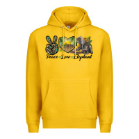 Lemon Peace Love Elephant Premium Hoodie - LillyAllenDesigns