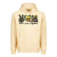 Pina Colada Peace Love Elephant Premium Hoodie - LillyAllenDesigns