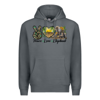 Rock Peace Love Elephant Premium Hoodie - LillyAllenDesigns