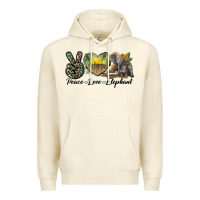Sandshell Peace Love Elephant Premium Hoodie - LillyAllenDesigns