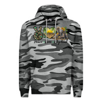 Slate Camo Peace Love Elephant Premium Hoodie - LillyAllenDesigns
