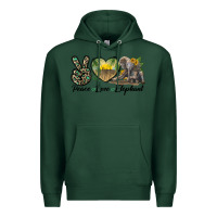 Sports Green Peace Love Elephant Premium Hoodie - LillyAllenDesigns