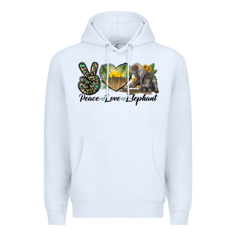 Peace Love Elephant Premium Hoodie by LillyAllenDesigns | Teevron