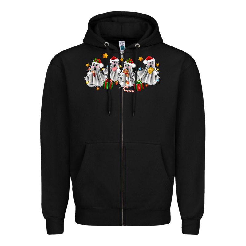 Pantasmas Ghost Christmas Zipper Hoodie by Zillion Design Studio | Teevron