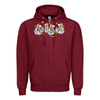 Burgundy pantasmas ghost christmas Zipper Hoodie - Zillion Design Studio