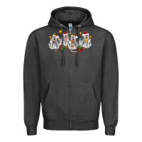 Charcoal Heather pantasmas ghost christmas Zipper Hoodie - Zillion Design Studio