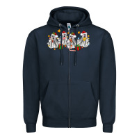 Navy pantasmas ghost christmas Zipper Hoodie - Zillion Design Studio
