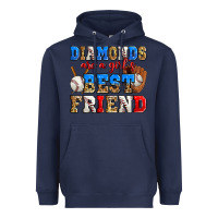 Navy diamonds are a girl's best friend baseball Heavyweight Hoodie - Zillion Design Studio