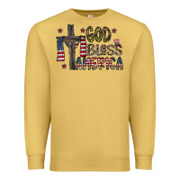 Antique Gold god bless america Premium Sweatshirt - CowhideDigitalArt