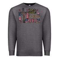 Charcoal Heather god bless america Premium Sweatshirt - CowhideDigitalArt