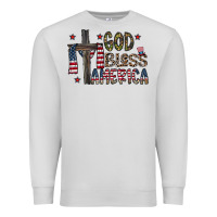 Dove Grey god bless america Premium Sweatshirt - CowhideDigitalArt