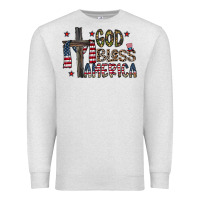 Oatmeal Heather god bless america Premium Sweatshirt - CowhideDigitalArt