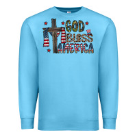 Ocean Blue god bless america Premium Sweatshirt - CowhideDigitalArt