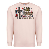 Pale Pink god bless america Premium Sweatshirt - CowhideDigitalArt