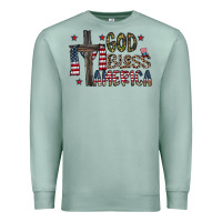 Seafoam god bless america Premium Sweatshirt - CowhideDigitalArt