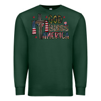 Sports Green god bless america Premium Sweatshirt - CowhideDigitalArt