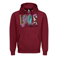 Burgundy western let all that you do be done in love with g Zipper Hoodie - texasbilliewilder
