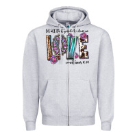 Heather Grey western let all that you do be done in love with g Zipper Hoodie - texasbilliewilder