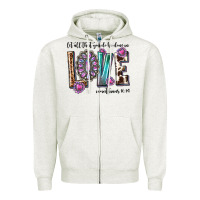 Oatmeal Heather western let all that you do be done in love with g Zipper Hoodie - texasbilliewilder