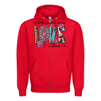 Red western let all that you do be done in love with g Zipper Hoodie - texasbilliewilder