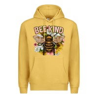 Antique Gold bee kind Premium Hoodie - NancyCooperArtShop