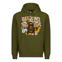 Army Green bee kind Premium Hoodie - NancyCooperArtShop