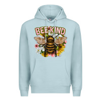 Blue Mist bee kind Premium Hoodie - NancyCooperArtShop