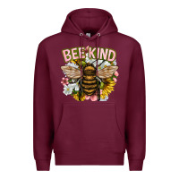 Burgundy bee kind Premium Hoodie - NancyCooperArtShop