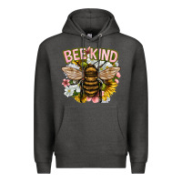 Charcoal Heather bee kind Premium Hoodie - NancyCooperArtShop
