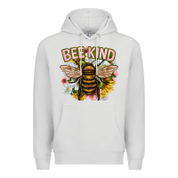 Dove Grey bee kind Premium Hoodie - NancyCooperArtShop