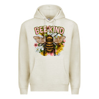 Oatmeal Heather bee kind Premium Hoodie - NancyCooperArtShop