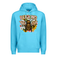 Ocean Blue bee kind Premium Hoodie - NancyCooperArtShop