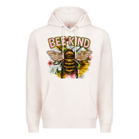 Pale Pink bee kind Premium Hoodie - NancyCooperArtShop
