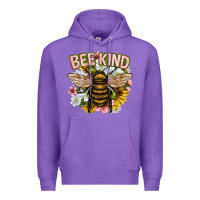 Purple bee kind Premium Hoodie - NancyCooperArtShop