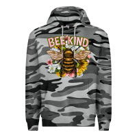 Slate Camo bee kind Premium Hoodie - NancyCooperArtShop